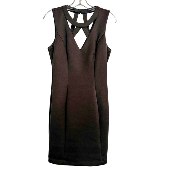 Guess Black Sleeveless Sheath Dress with Cutout Neckline – Size 10 - Picture 1 of 10